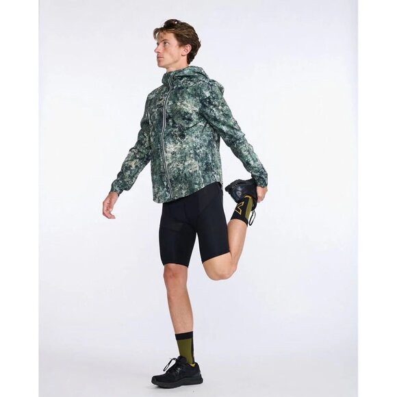Men's 2XU Aero Jacket Trailscape Moss/Silver Size XL - Picture 2 of 8